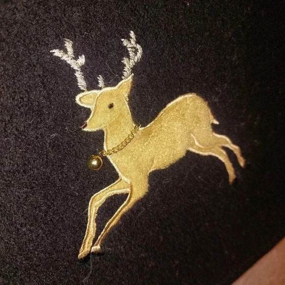 Seventh Avenue Christmas Sweater Vest Reindeer Size Medium Boiled Wool - Picture 3 of 9